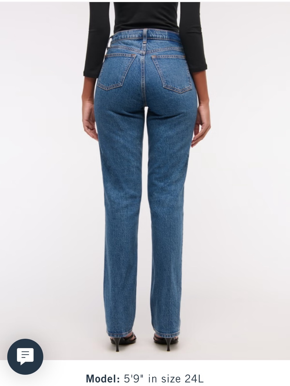 Abercrombie & Fitch the 90’s straight mid rise Blue Denim Jeans 26 short curve